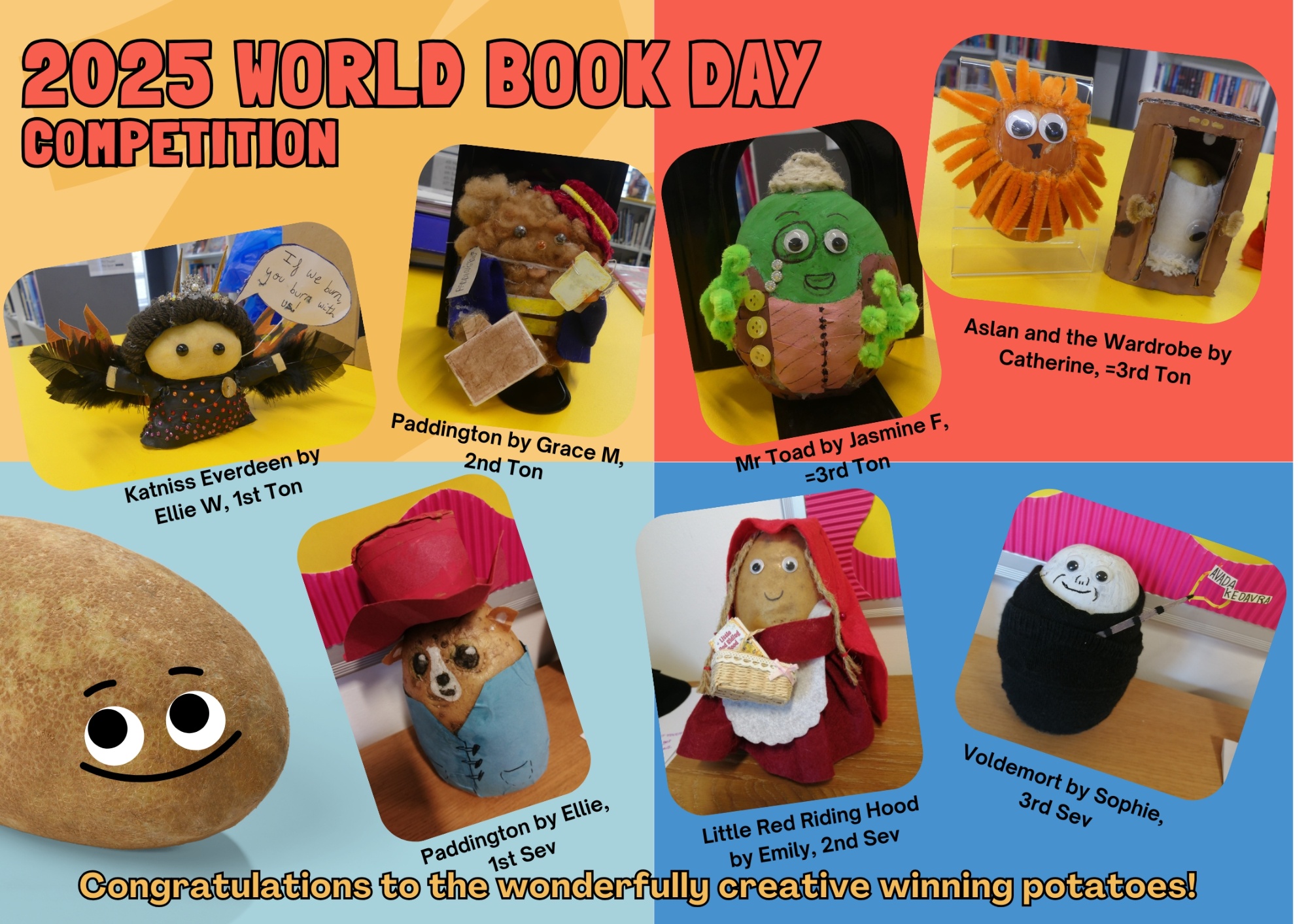 World Book Day potato characters